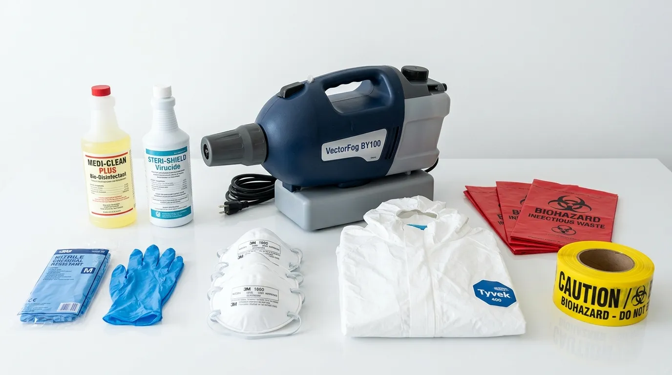 Professional biohazard remediation crew working in Berlin